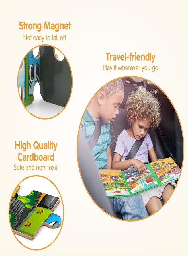 SYNARRY Vehicle Theme Magnetic Puzzles for Toddlers 3-5, 36 Pieces Travel Puzzles for Kids Ages 4-8, Easter Basket Stuffers Valentines Day Gifts for Kids, Car Airplane Road Trip Activities Toys - Image 5
